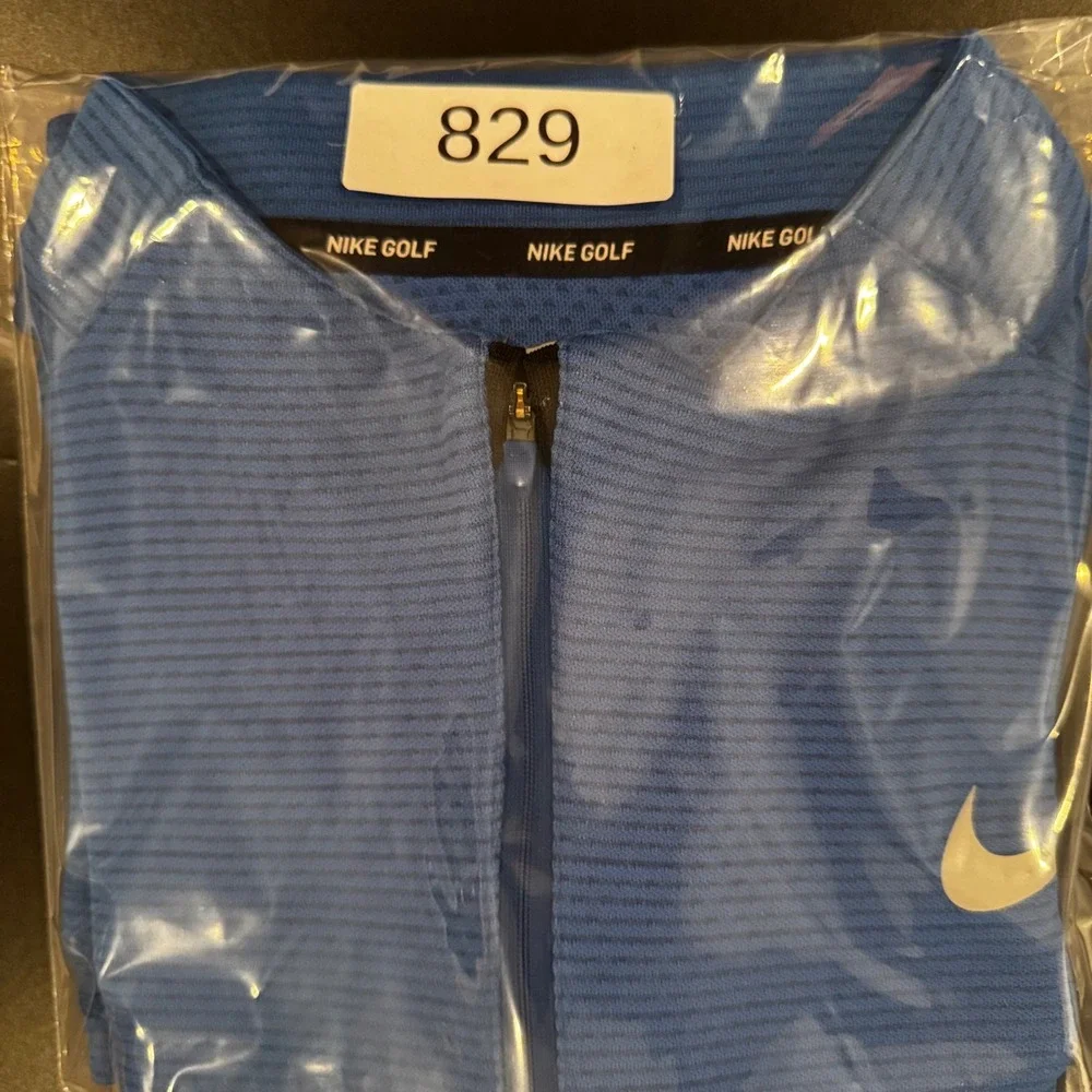 Nike Golf AeroReact Mens XL Blue Quarter Zip Pullover Long Sleeve Shirt 829